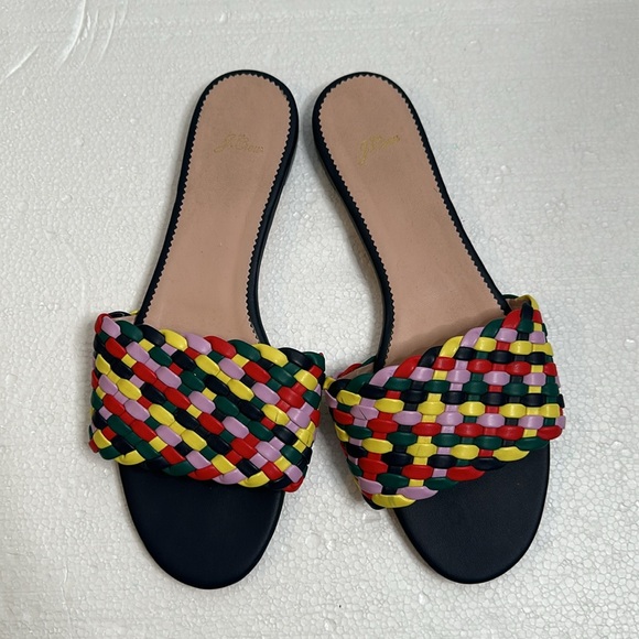 J crew Cora slide sandals multi color navy size 9.5 - Picture 3 of 6